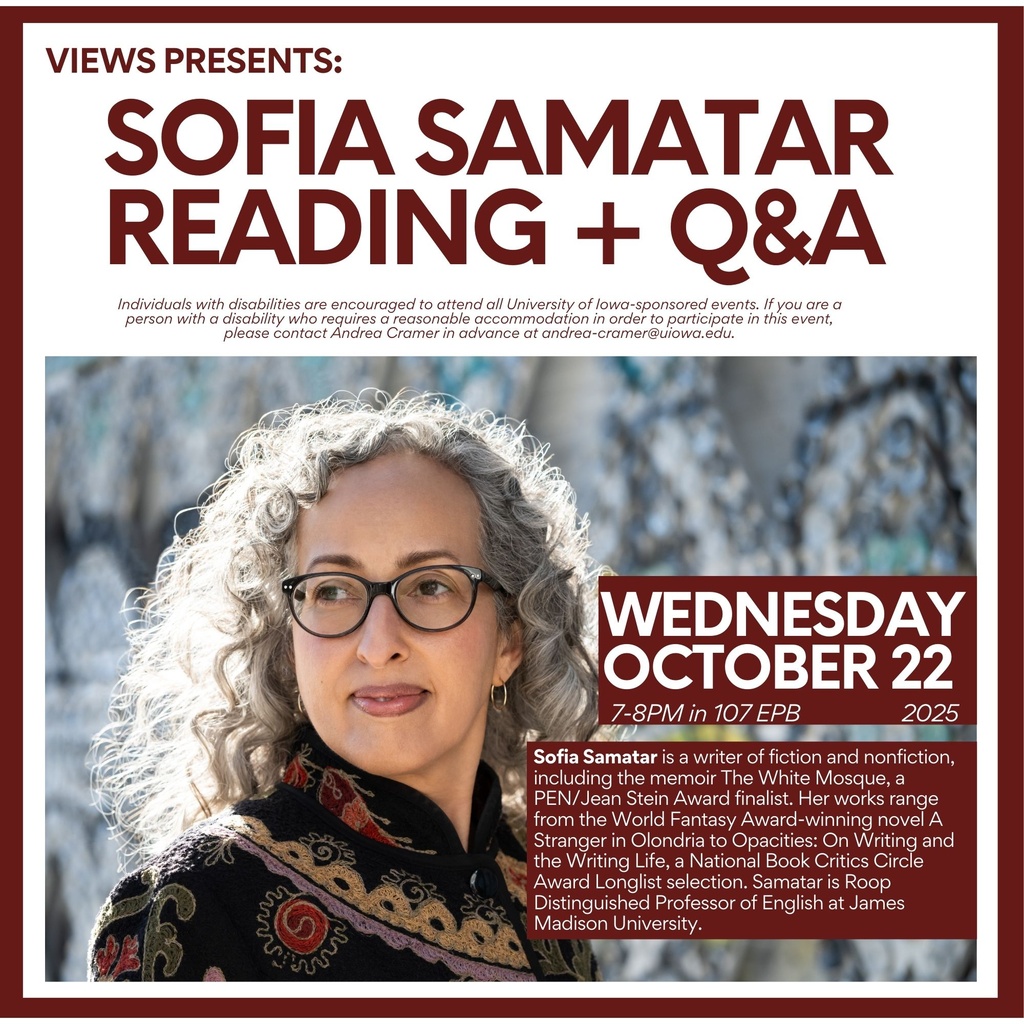 VIEWS Presents: Sofia Samatar Reading & Q&A promotional image